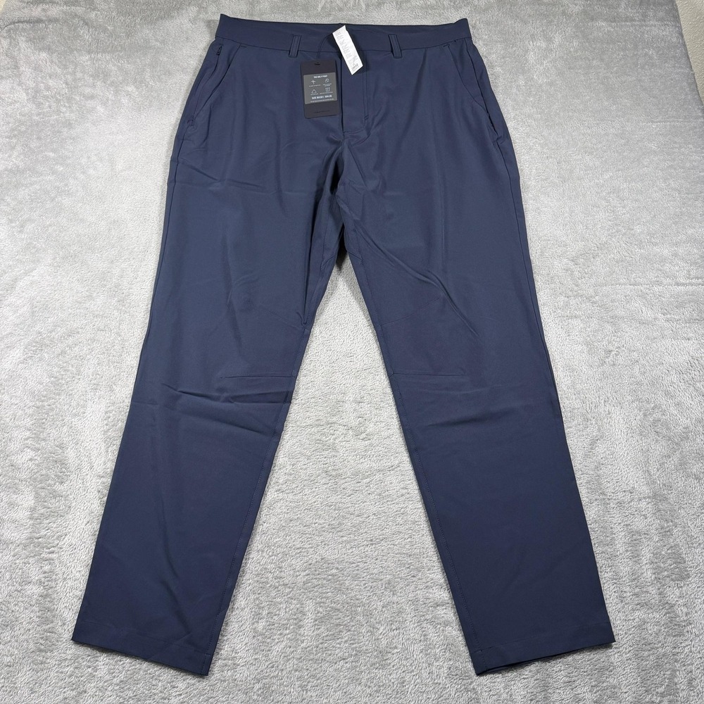 Fabletics The Only Pant Mens 35x32 Navy Blue Chino Stretch‎ Water Resistant NWT